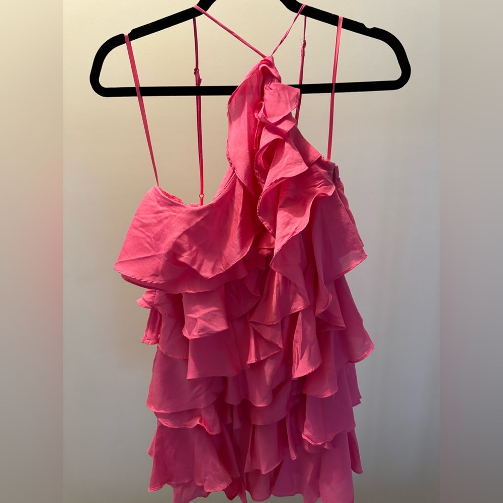 Pink Ruffle One Shoulder Do-Be Boutique Dress